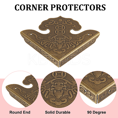 8Pcs Triangle Brass Corner Protectors FIND-DR0001-53-1