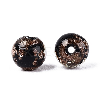 Handmade Gold Sand Lampwork Beads LAMP-N045-01A-02-1