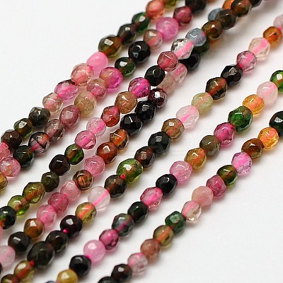 Grade A Natural Multicolor Tourmaline Beads Strands G-A129-2mm-06-1