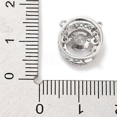 Brass Micro Pave Clear Cubic Zirconia Pendants ZIRC-L104-002P-1