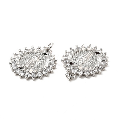 Brass Micro Pave Cubic Zirconia Pendants KK-E068-VB090-1