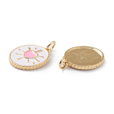 Real 18K Gold Plated Brass Enamel Pendants ZIRC-Z008-11-1