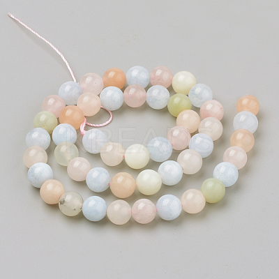 Natural Morganite Beads Strands G-Q961-08-10mm-1