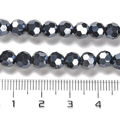 Electroplate Opaque Glass Beads Strands EGLA-A035-P6mm-A18-1