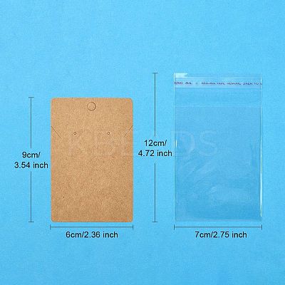 30Pcs Rectangle Paper One Pair Earring Display Cards with Hanging Hole DIY-YW0008-55B-1
