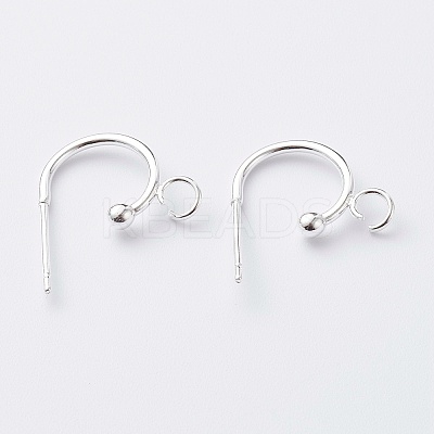 304 Stainless Steel Half Hoop Earrings LS-X-STAS-Z028-B02-S-1