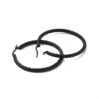 304 Stainless Steel Twist Rope Hoop Earrings for Women EJEW-C011-02EB-1