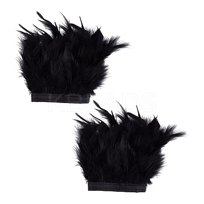 Rooster Feather Trim Clothing Cuffs Decoration AJEW-WH0696-197A-1