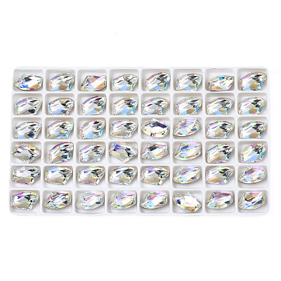 48Pcs Glass Rhinestone Cabochons MRMJ-N029-03-13-1