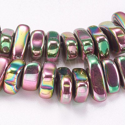 Electroplated Non-magnetic Synthetic Hematite Beads Strands G-P367-G10-1