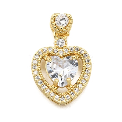 Brass Micro Pave Cubic Zirconia Pendants KK-K401-07A-01-1