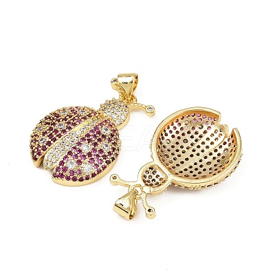 Brass Micro Pave Cubic Zirconia Pendants KK-S526-40G-1