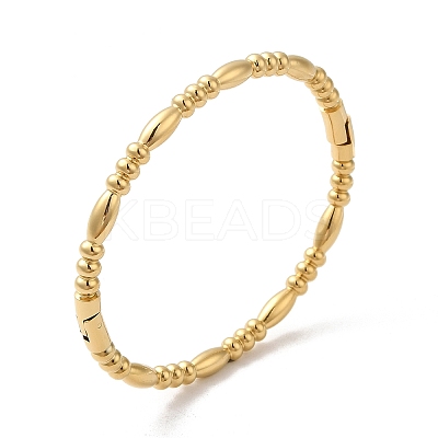 Ion Plating(IP) 304 Stainless Steel Oval Bangle AJEW-Z012-01G-1