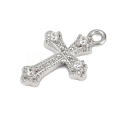 Brass Micro Pave Clear Cubic Zirconia Pendants LS-KK-L238-13P-1
