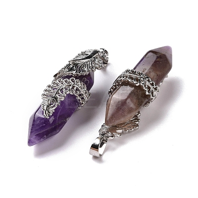 Natural Amethyst Pendants G-E059-02AS-01-1