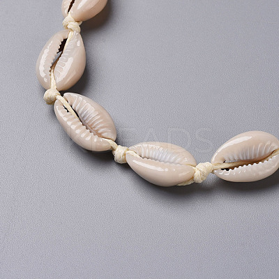 Cowrie Shell Choker Necklaces NJEW-JN02388-01-1