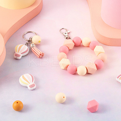 50Pcs 10 Style Food Grade Eco-Friendly Silicone Beads SIL-BT0001-03-1