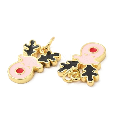 Christmas Rack Plating Brass Enamel Pendants KK-D037-03A-G-1