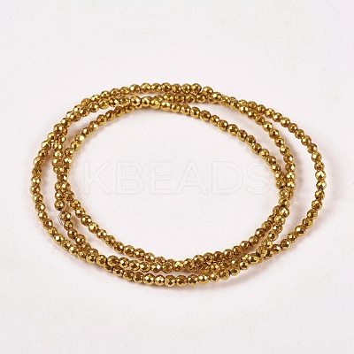 Electroplate Non-magnetic Synthetic Hematite Beads Strands X-G-J169B-2mm-04-1