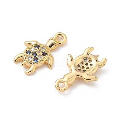 Brass Micro Pave Cubic Zirconia Charms KK-C099-01K-G-1