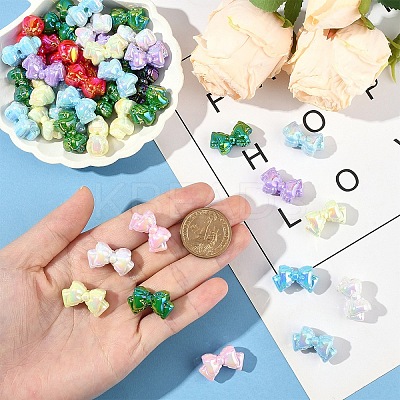 50Pcs UV Plating Opaque Acrylic Beads MACR-YW0004-11-1