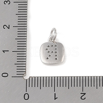 Rack Plating Brass Micro Pave CLear Cubic Zirconia Charms KK-E110-14P-R-1