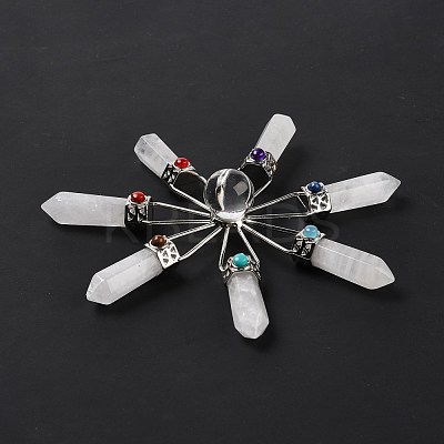 Natural Quartz Crystal 7 Chakra Points Energy Generator DJEW-I016-01P-06-1