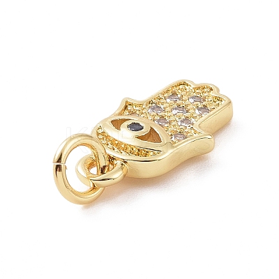 Brass Micro Pave Cubic Zirconia Charms KK-C012-47G-1