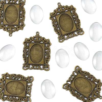 DIY Rectangle Pendant Making Kits DIY-FS0009-38-1