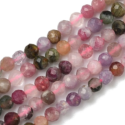 Natural Multicolor Tourmaline Beads Strands G-B168-A06-4mm-1