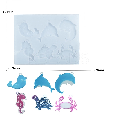 DIY Food Grade Silhouette Silicone Pendants Mold PW-WG22420-02-1