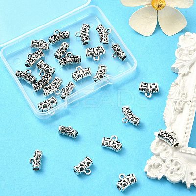25Pcs 5 Style Tibetan Style Alloy Tube Bails FIND-YW0003-13-1