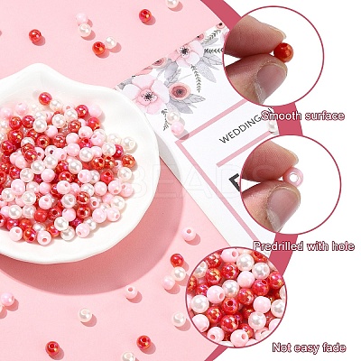 90Pcs 3 Colors Opaque Acrylic Beads MACR-YW0003-1