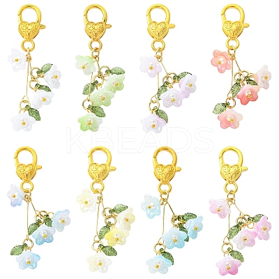 2Pcs Acrylic Pendant Decorations HJEW-YW00302-01-1