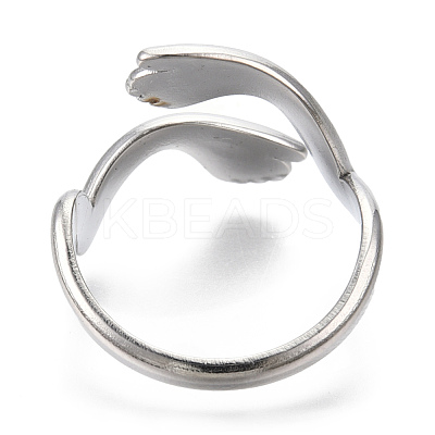 Non-Tarnish 304 Stainless Steel Hugging Hand Cuff Rings RJEW-N038-119P-1