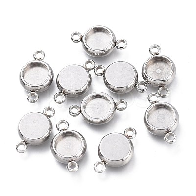 Non-Tarnish 304 Stainless Steel Cabochon Connector Settings STAS-I161-03B-P-1