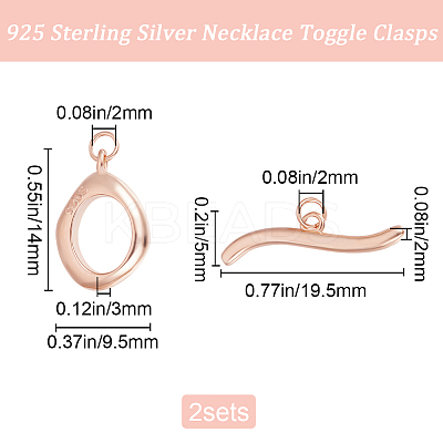 1Pc 925 Sterling Silver Toggle Clasps STER-BBC0007-51RG-1