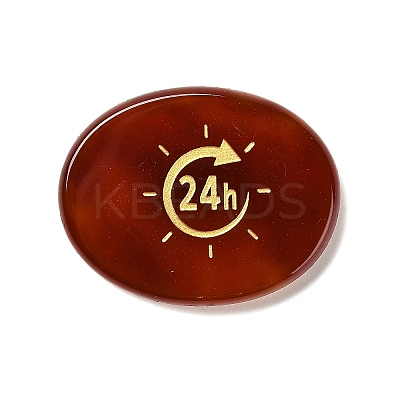 24H Carved Natural Carnelian Flat Oval Pocket Palm Stones DIY-XCP0003-62-1