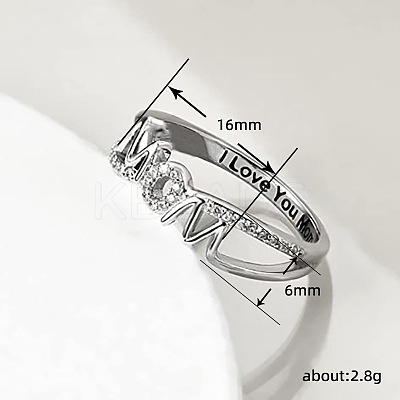 Brass Micro Pave Cubic Zirconia Finger Rings for Women FS-WG11F27-02-1
