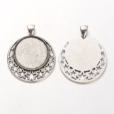 Tibetan Style Alloy Pendant Cabochon Settings LS-PALLOY-J494-30AS-1