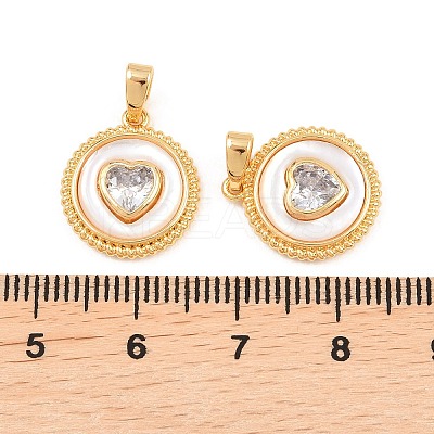 Brass Micro Pave Cubic Zirconia Pendants KK-H538-25G-01-1