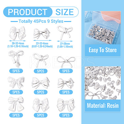 45Pcs 9 Styles Resin Cabochons RESI-TA0004-46-1