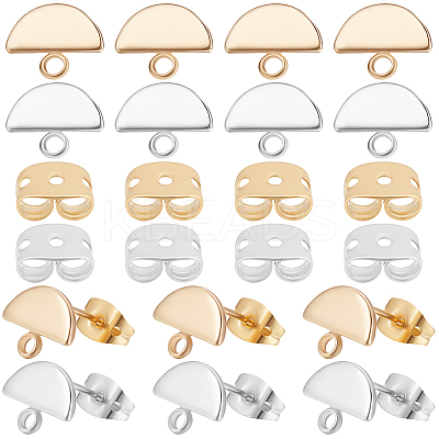 20Pcs 2 Colors Brass Stud Earring Findings KK-BBC0027-59-1
