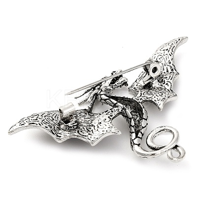 Alloy Crystal AB Rhinestone Dragon Brooch JEWB-Z031-02AS-1