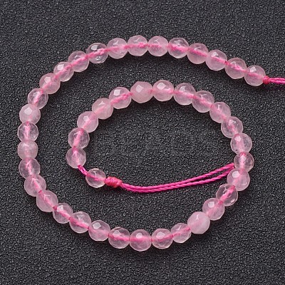 Natural Rose Quartz Beads Strands X-G-G099-F4mm-15-1
