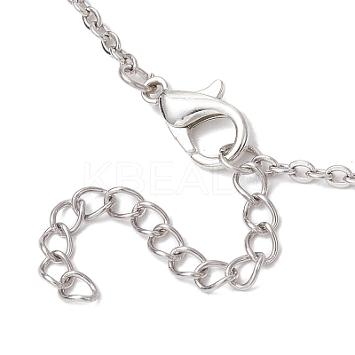 Glass Faceted Teardrop Pendant 304 Stainless Steel Cable Pendant Necklaces for Women NJEW-JN05297-1