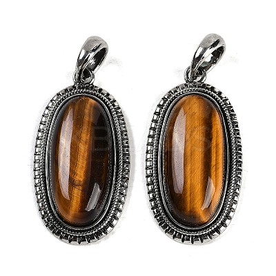 Natural Tiger Eye Pendants G-I370-07AS-07-1