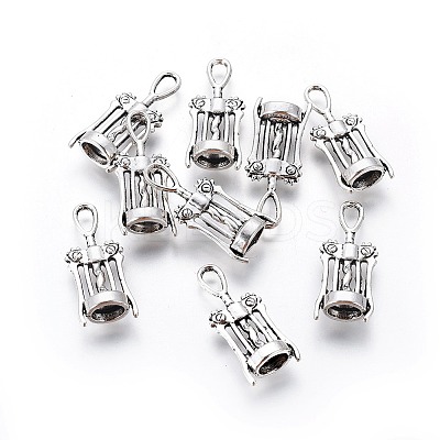 Tibetan Style Corkscrew Alloy Pendants TIBEP-Q054-12AS-NR-1