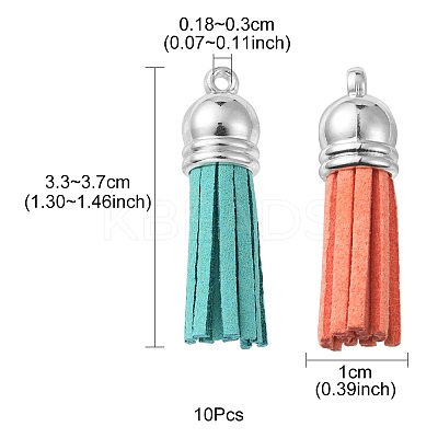 10Pcs 10 Styles Faux Suede Tassel Pendant Decorations FIND-YW0001-97-1
