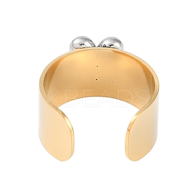 304 Stainless Steel Heart Open Cuff Rings RJEW-C095-04G-1
